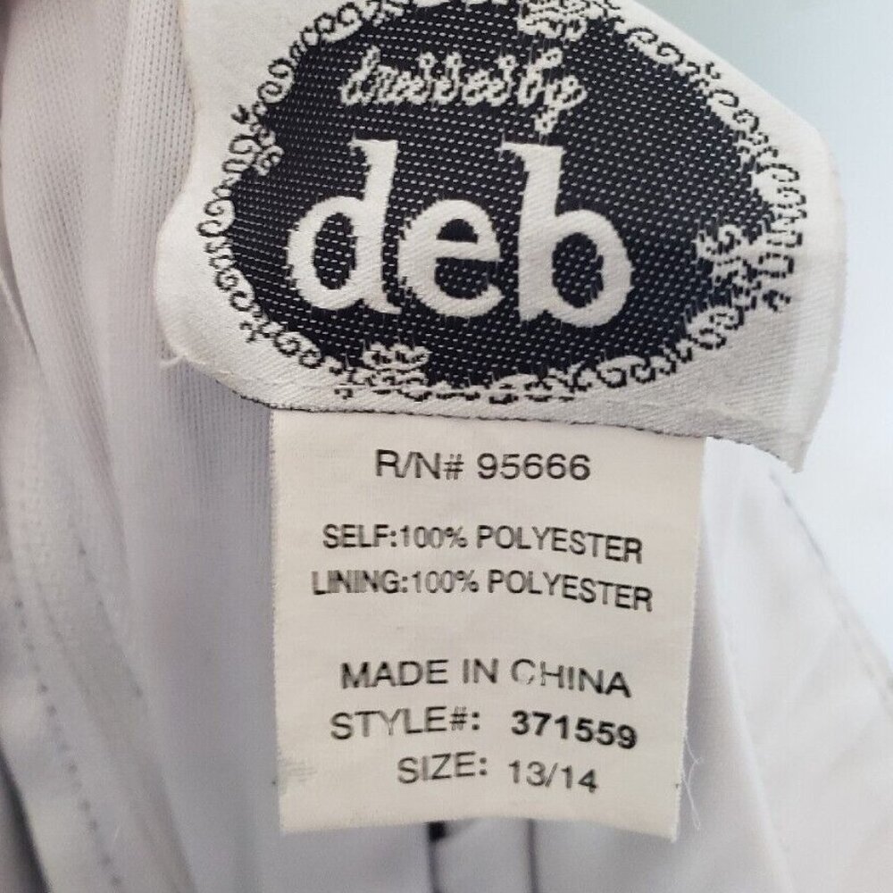 Dresses By Deb Junior's 13/14 Formal Dress Black White One Shoulder Sleeveless - Picture 5 of 5